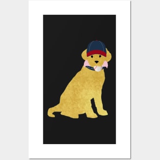 Preppy Dog Golden Retriever - Let's Play Ball Posters and Art